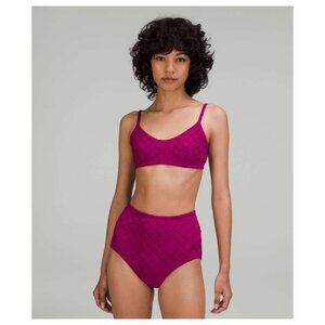 Lululemon 2 Piece Waterside Bikini High Waisted Swimsuit Swim Beach Athletic